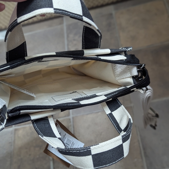 Vans Checkered Mini Bag in Black and Cream - Picture 3 of 5